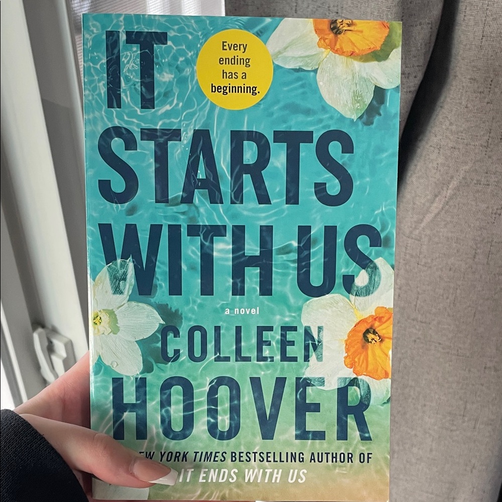 "It Starts With Us" Paperback Novel - Teal Floral Cover